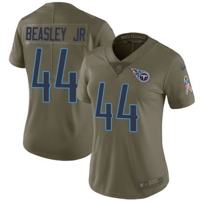 Nike Tennessee Titans #44 Vic Beasley Jr Olive Women's Stitched NFL Limited 2017 Salute To Service Jersey